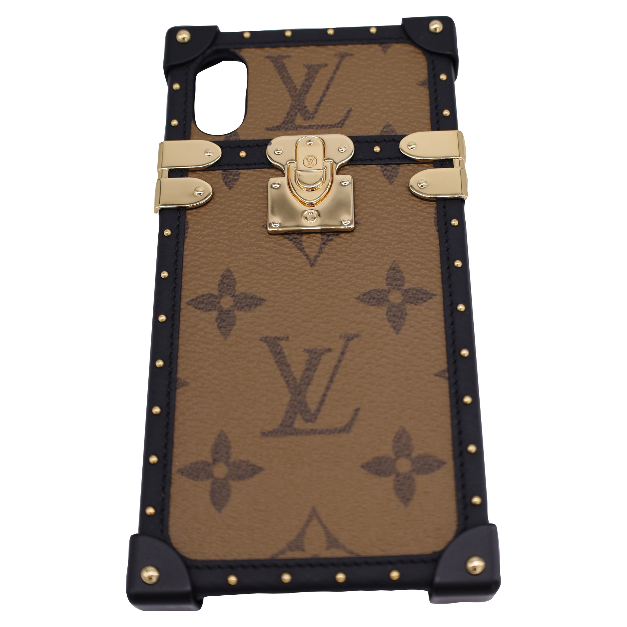 Preowned Louis Vuitton Reverse Monogram Eye Trunk iPhone X/Xs Case brown leather