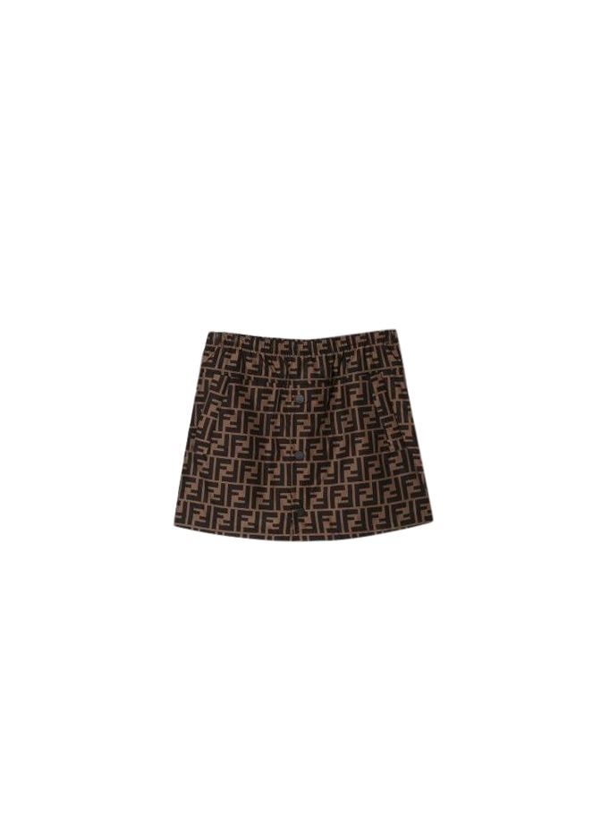 Boys Preowned Fendi Kids 4Y FF motif skirt Size 5 Years Brown polyester