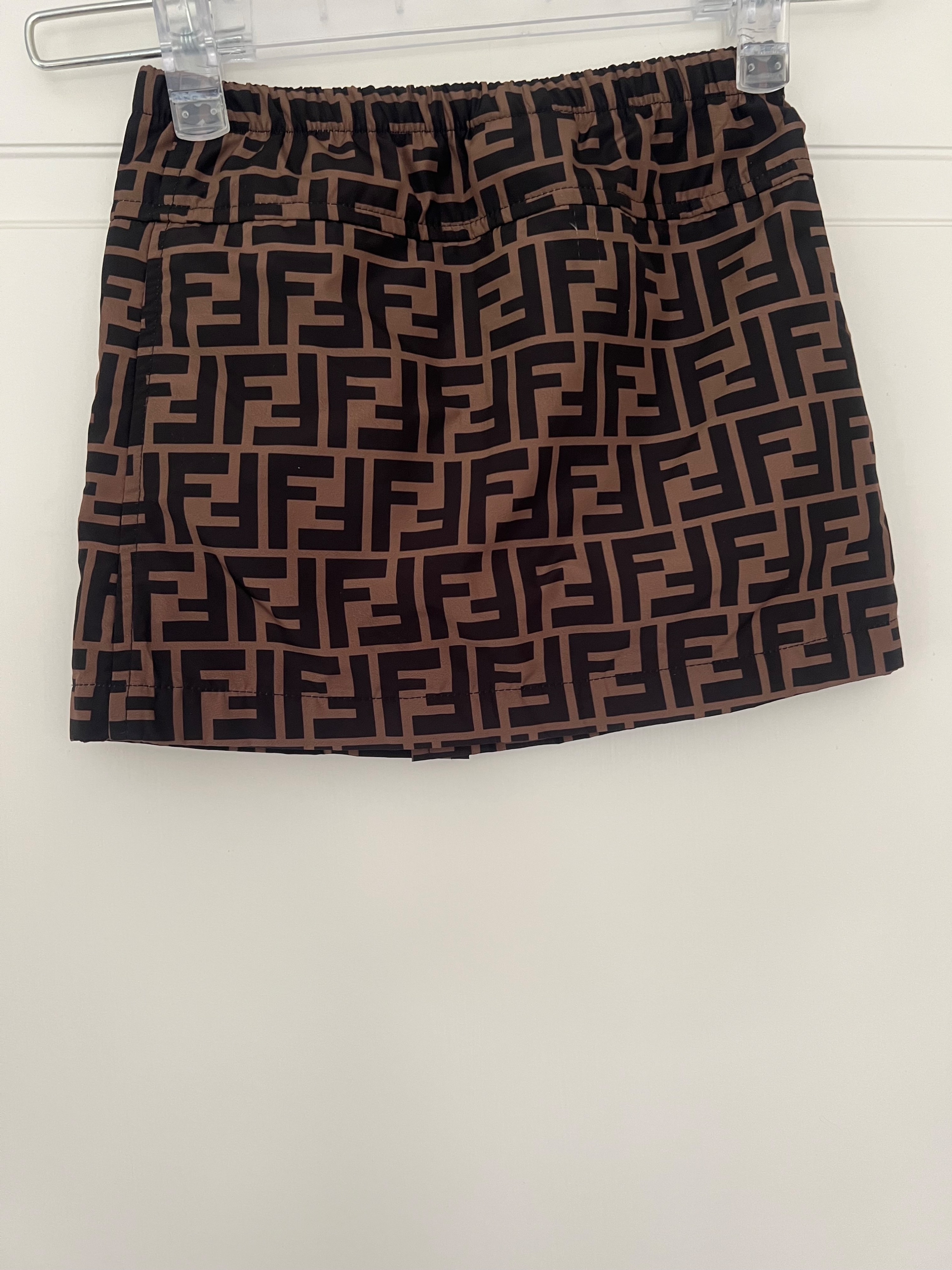 Boys Preowned Fendi Kids 4Y FF motif skirt Size 5 Years Brown polyester