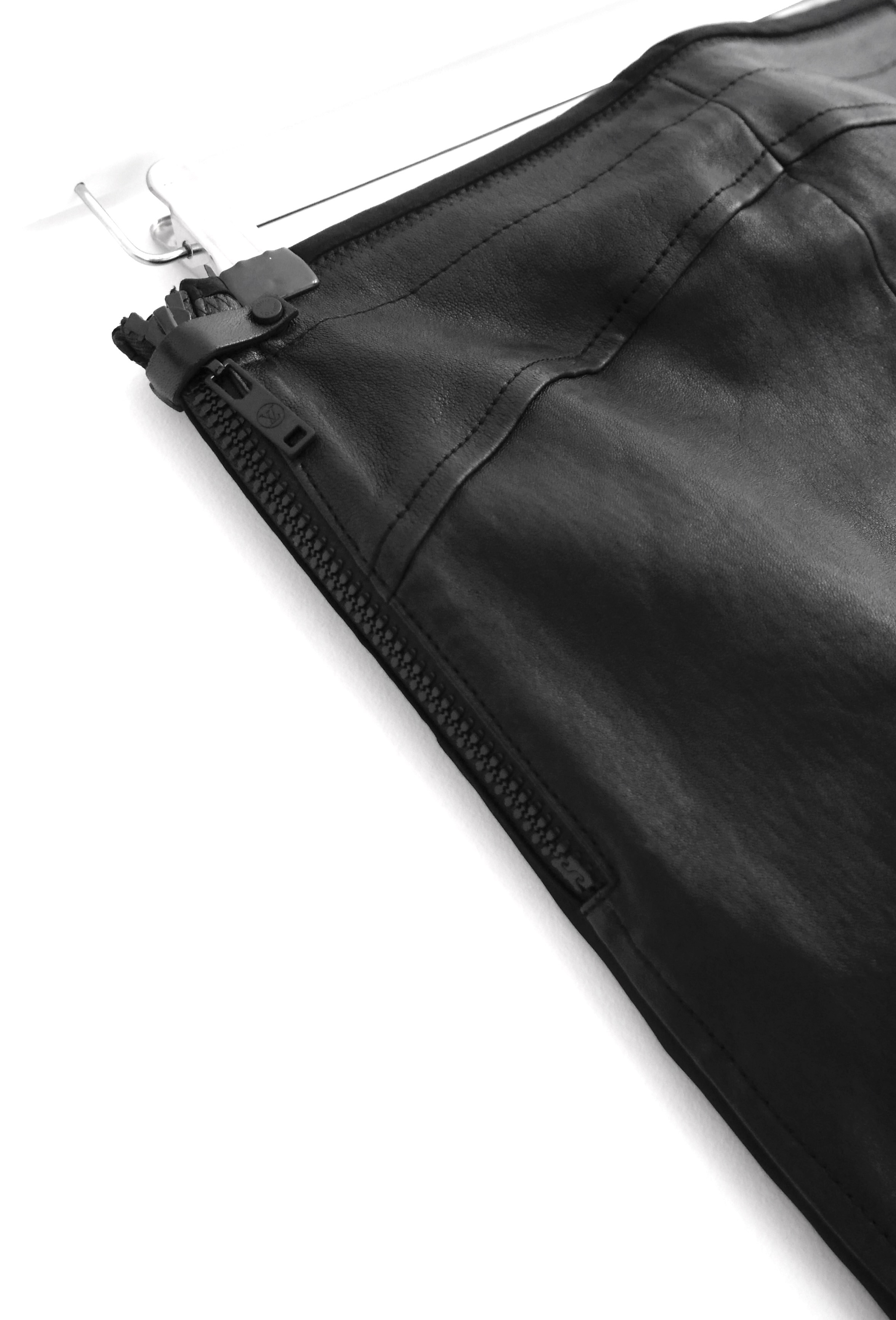 Louis Vuitton Black Leather Trousers Size S