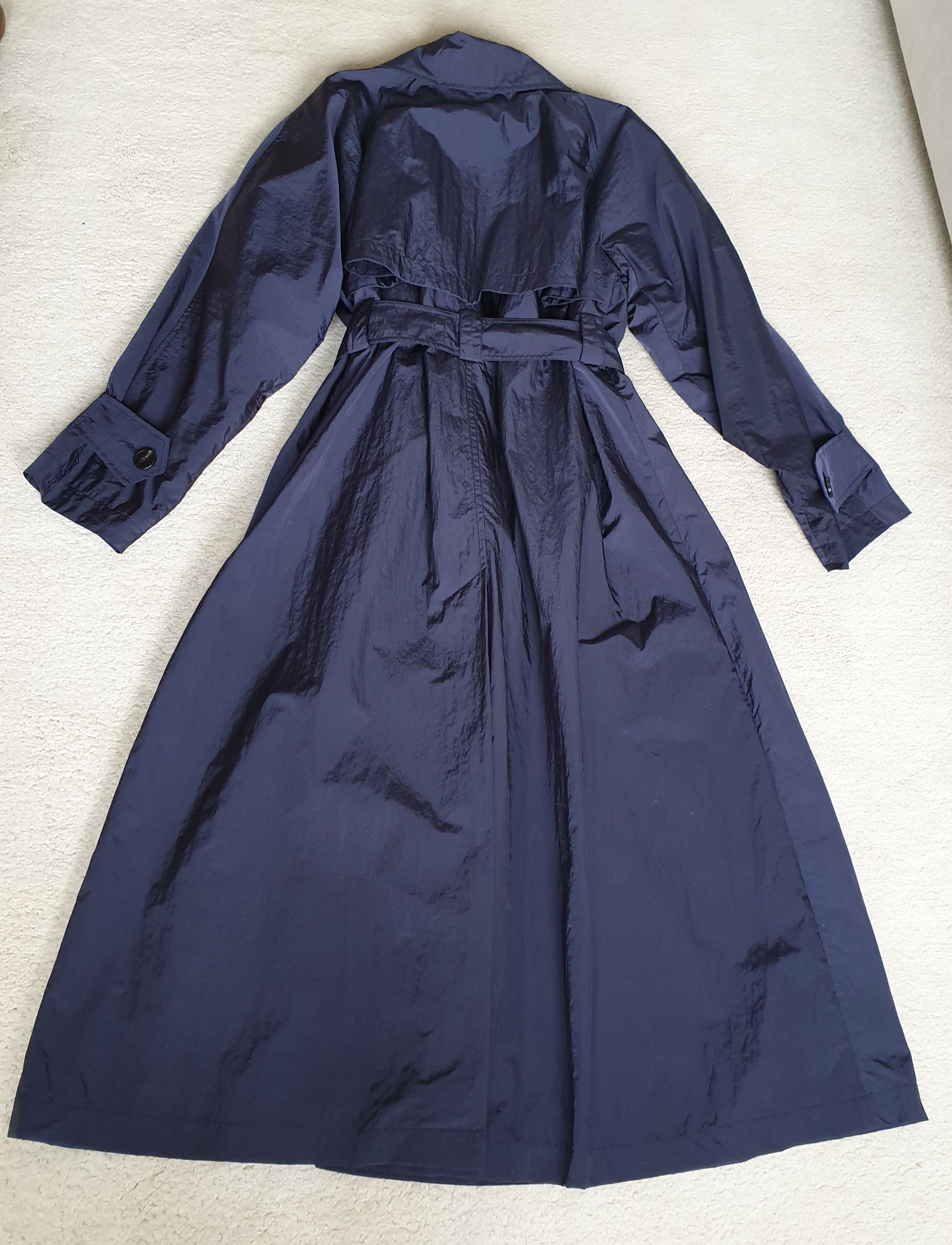 Weekend Max Mara Blue  Double Breasted Trench Coat Size XS navy polyester