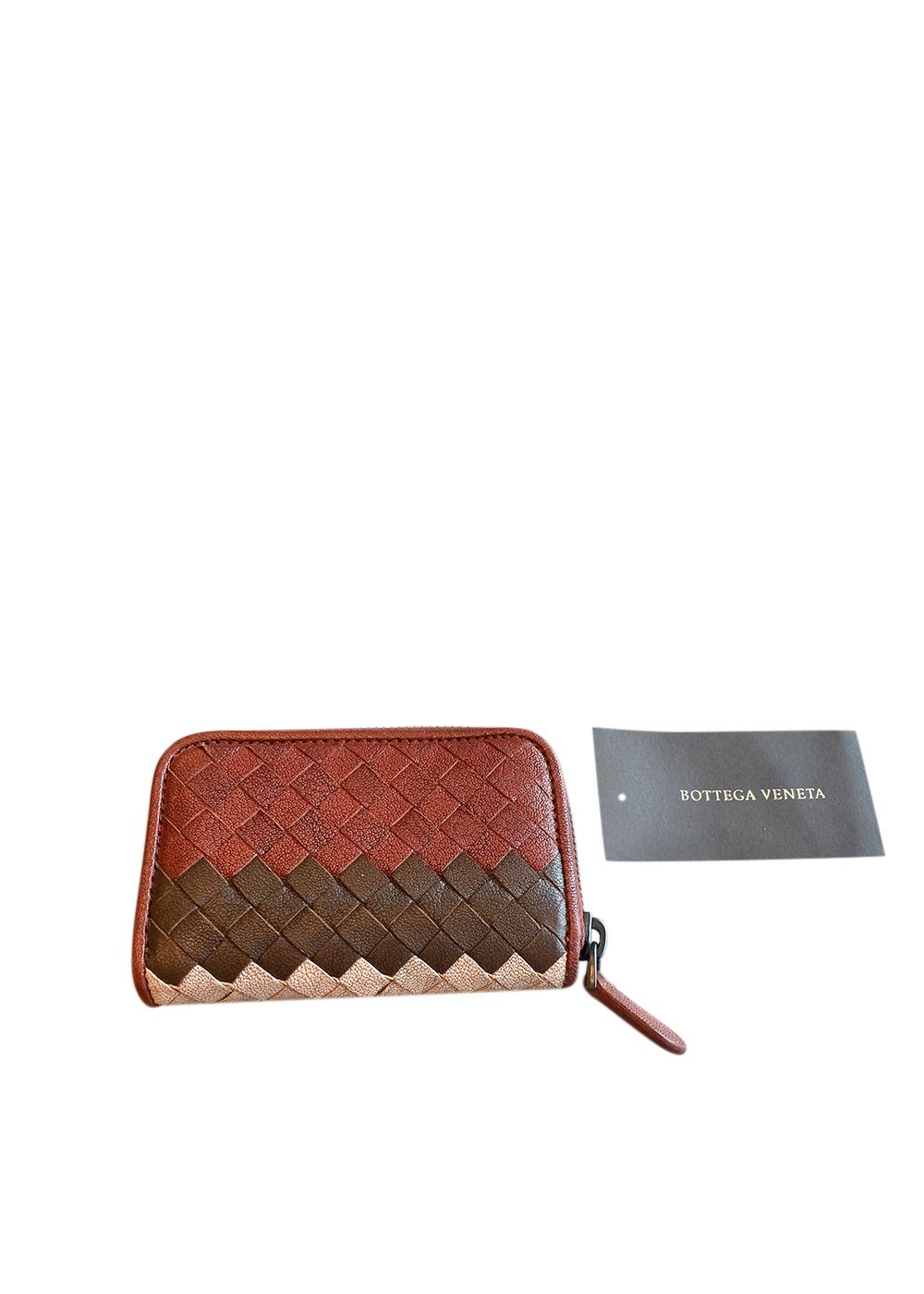 Bottega Veneta Tricolour Intrecciato Leather Compact Wallet Multicolour