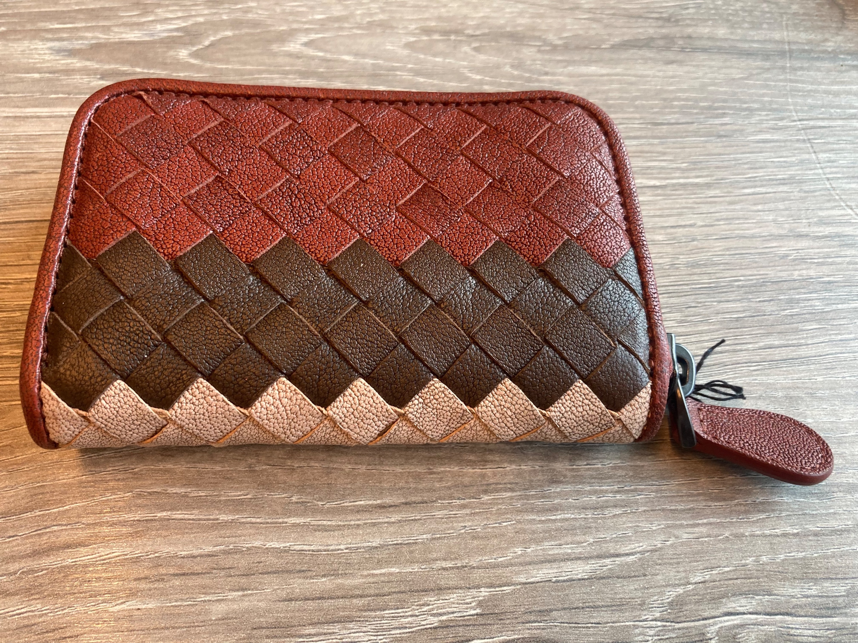 Bottega Veneta Tricolour Intrecciato Leather Compact Wallet Multicolour