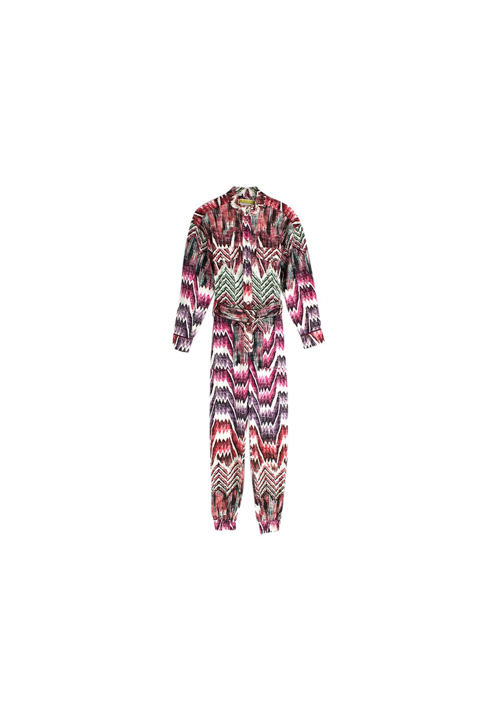 Chufy Ikat print cotton jumpsuit Size XS Pink Red Green and Cream