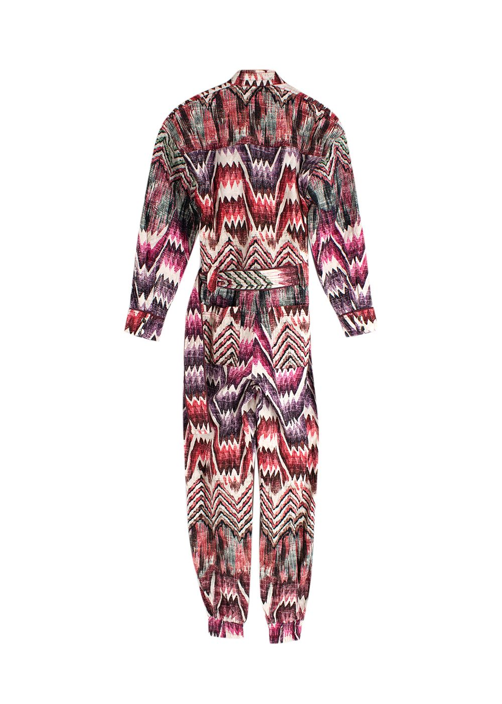 Chufy Ikat print cotton jumpsuit Size XS Pink Red Green and Cream