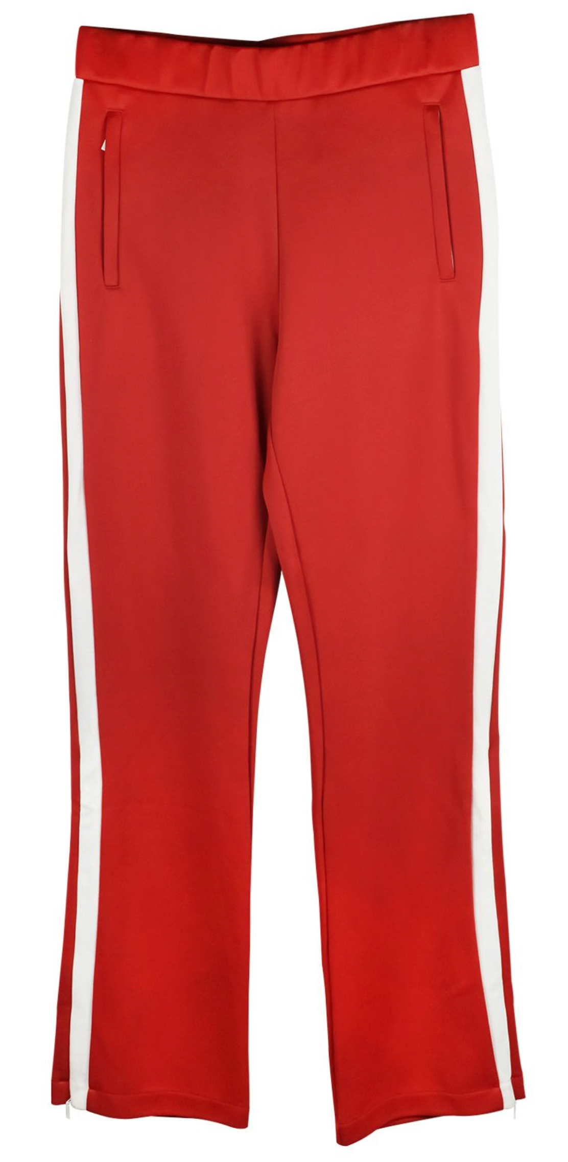 Moncler Red Double Jersey Wide Leg Trousers Size S cotton/polyamide