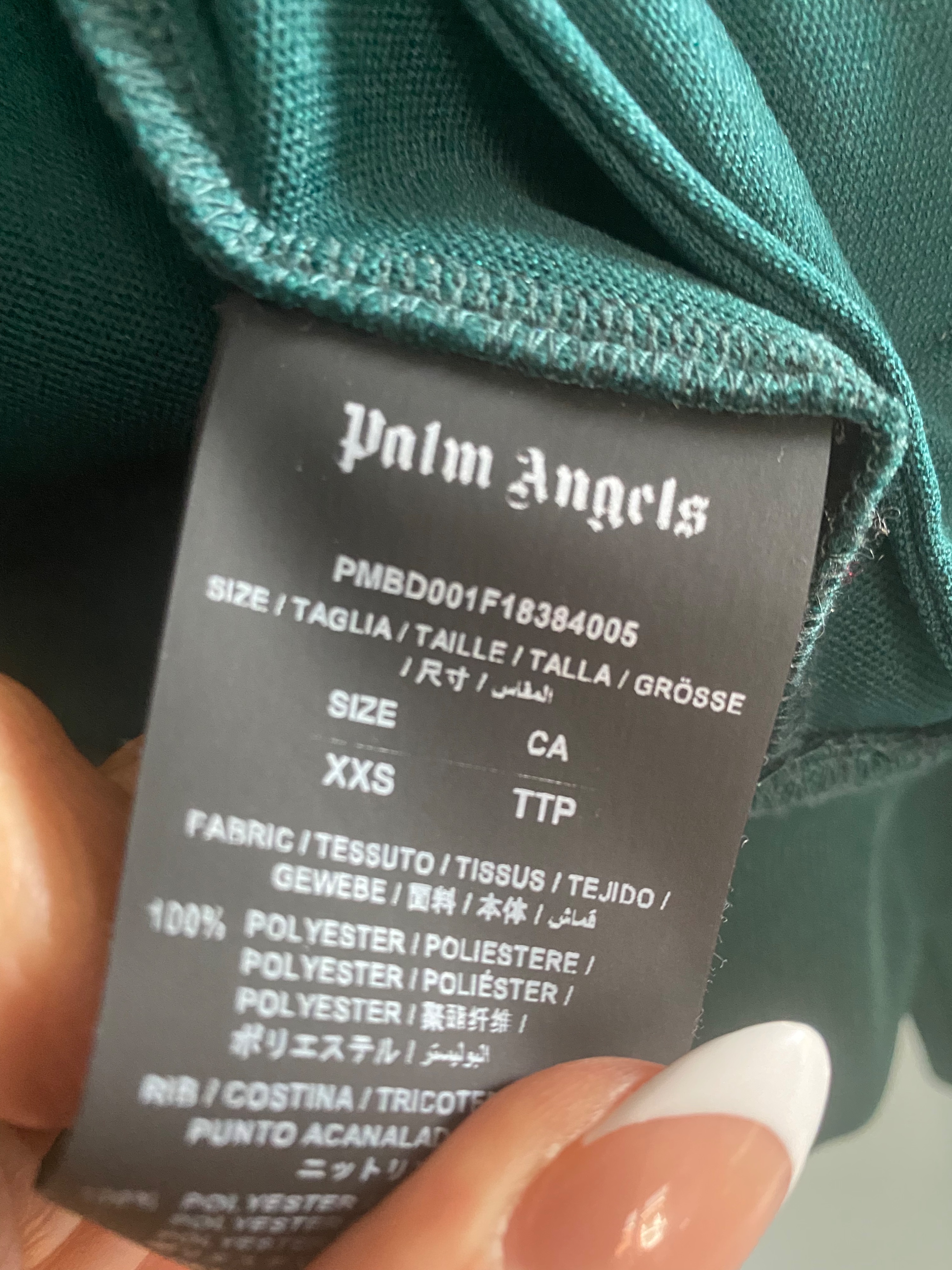 Palm Angels green logo-print track jacket Size XS nylon