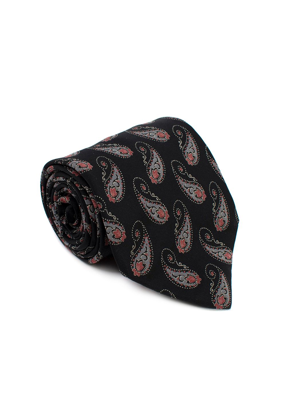 Men's Preowned Arnys Paris Black Pattern Tie silk