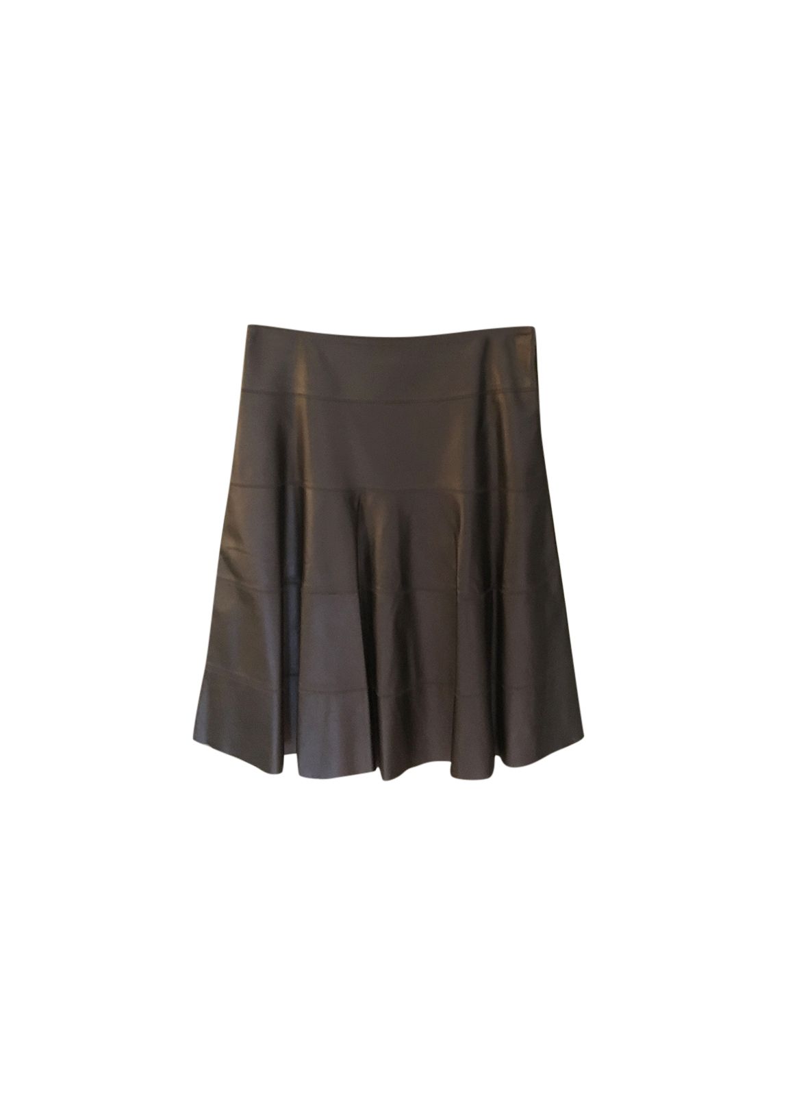 Preowned Paule Ka Black Leather Skirt Size S