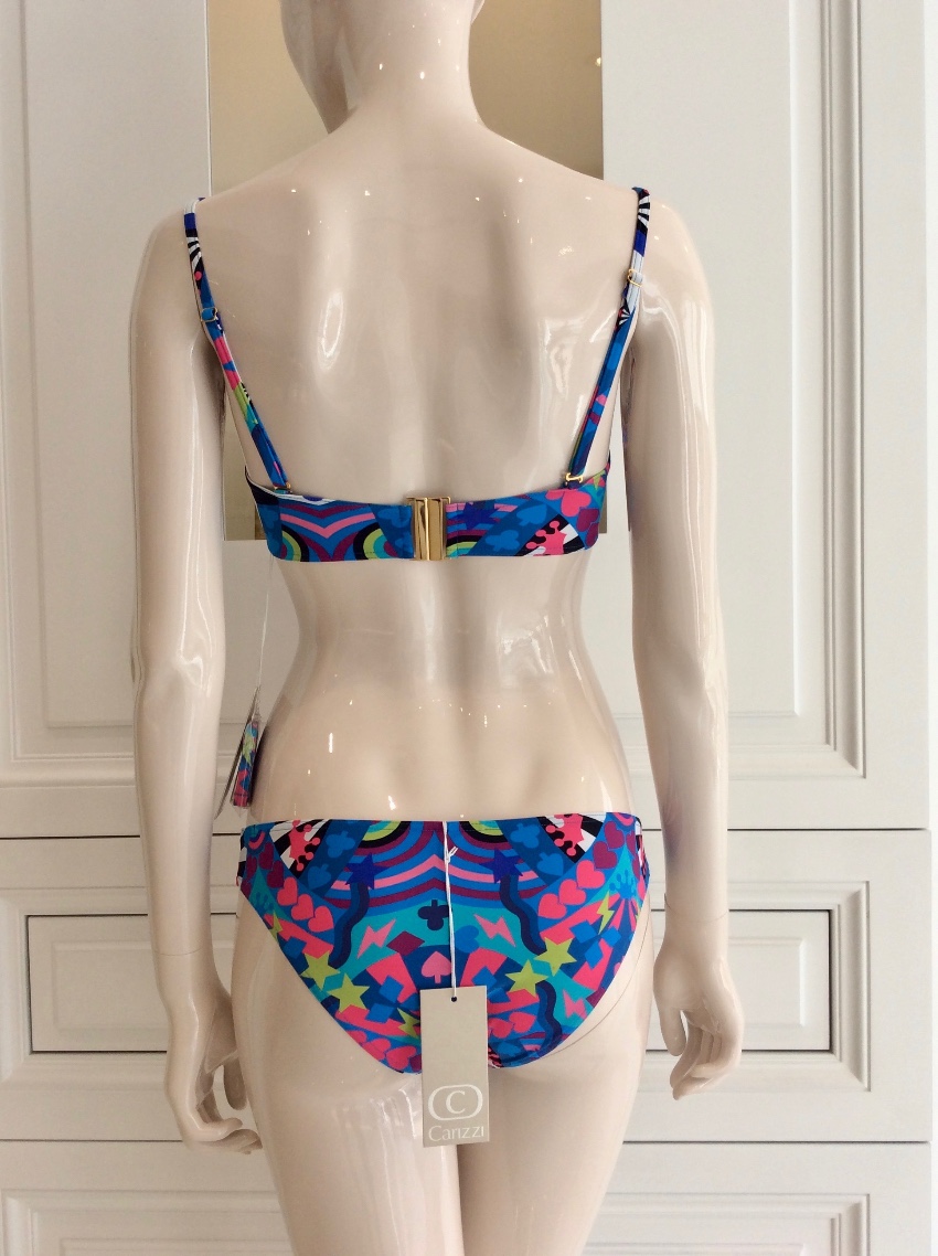 Carizzi Couture Padded Balconette Bikini Size S Blue microfibre/elastane