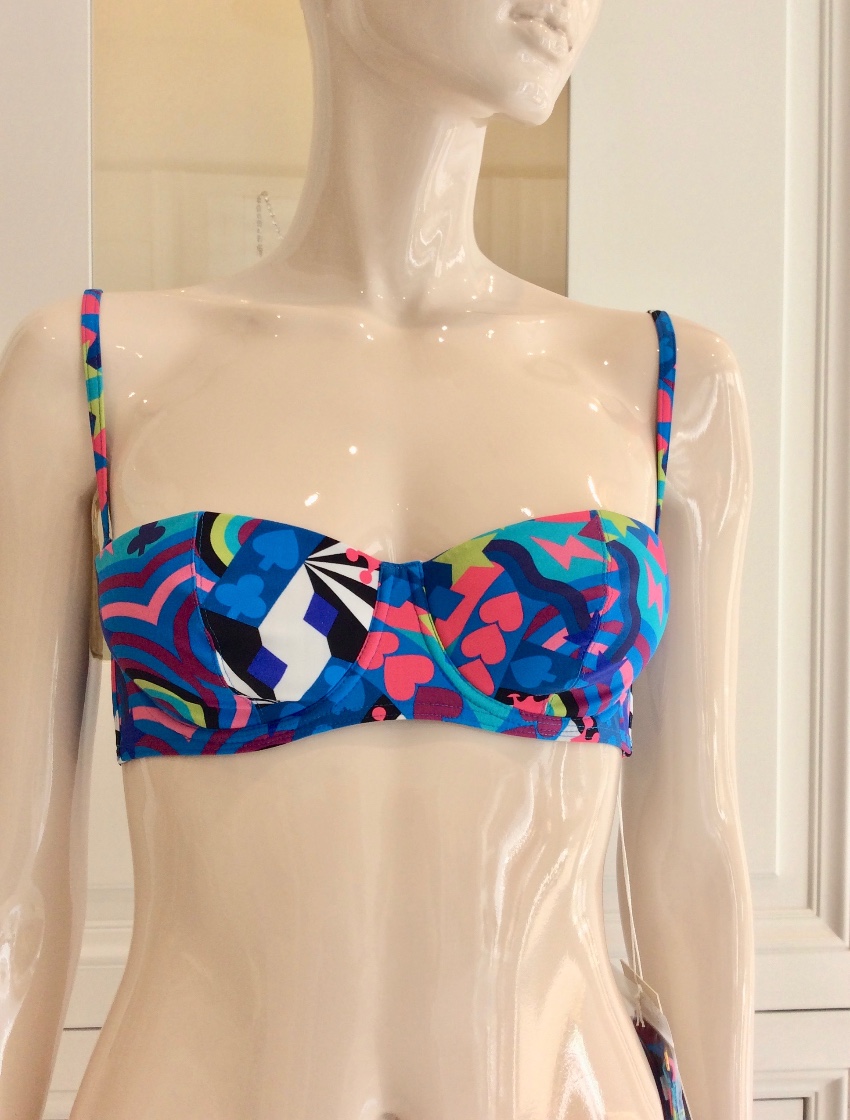 Carizzi Couture Padded Balconette Bikini Size S Blue microfibre/elastane