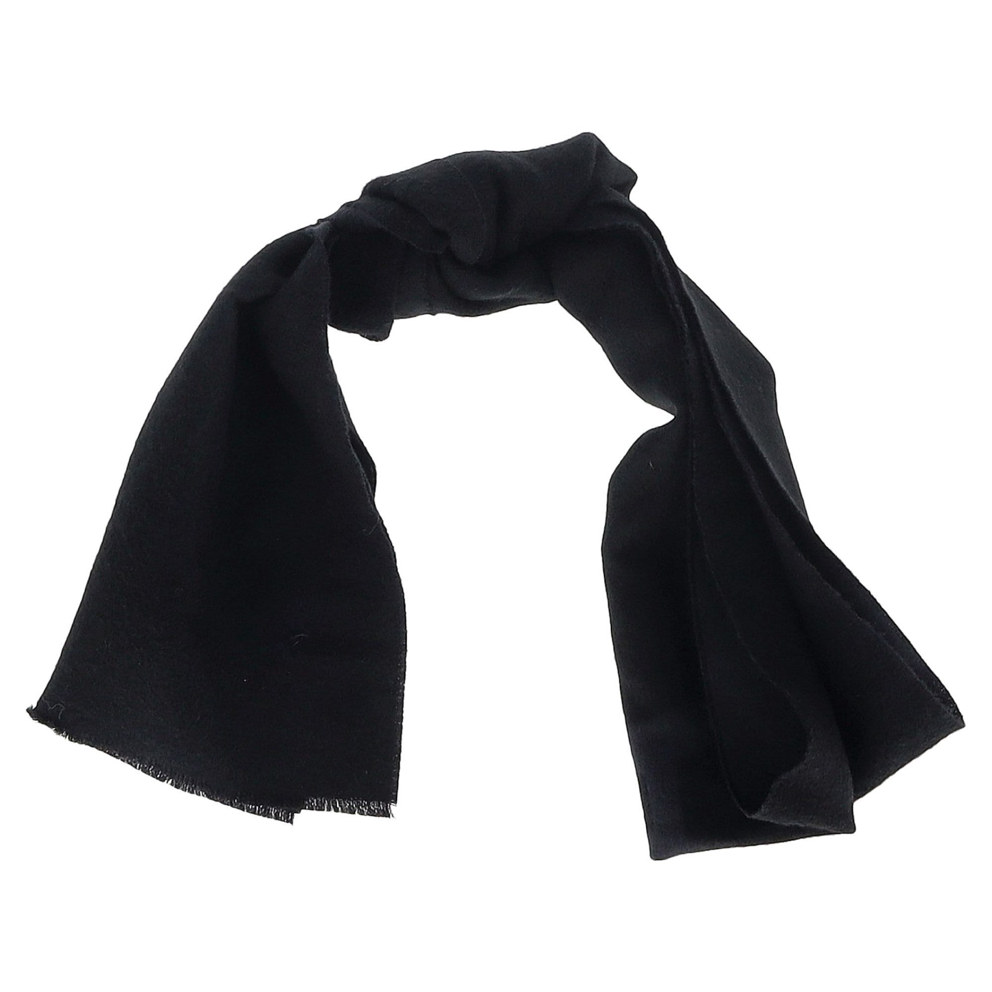 Preowned Balenciaga Black Logo Wool Scarf