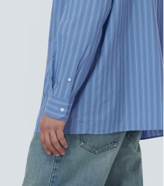 Loewe Blue Unisex Cotton Pinstripe Shirt Size XS