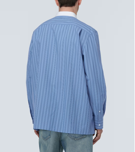 Loewe Blue Unisex Cotton Pinstripe Shirt Size XS