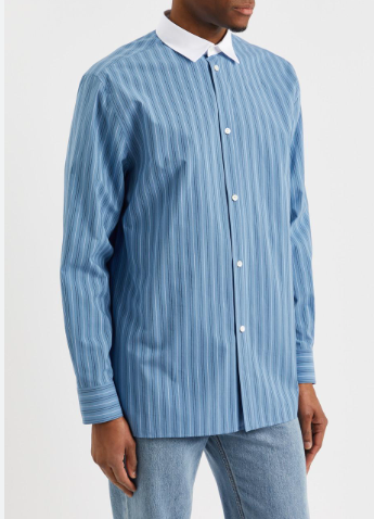 Loewe Blue Unisex Cotton Pinstripe Shirt Size XS