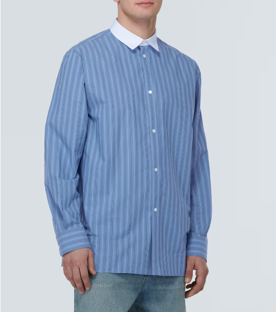 Loewe Blue Unisex Cotton Pinstripe Shirt Size XS