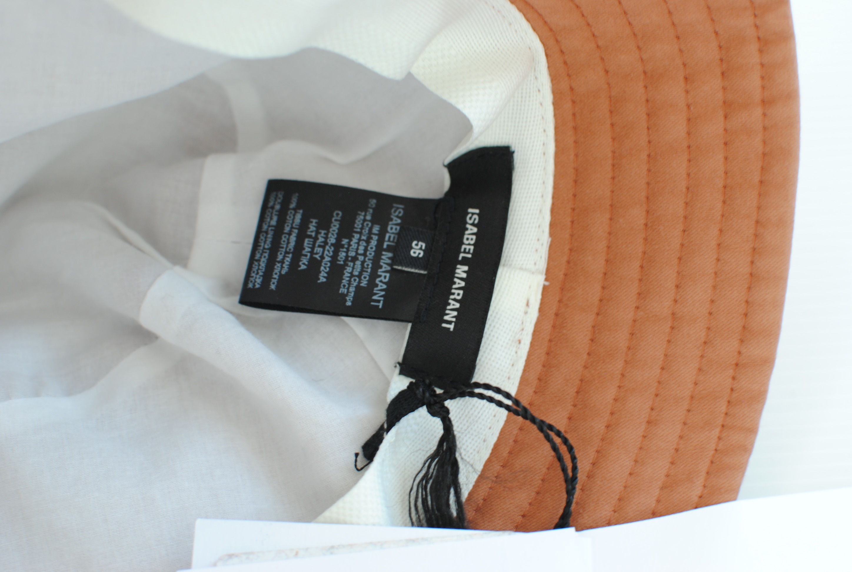 Isabel Marant Camel Bucket Hat Size S brown cotton