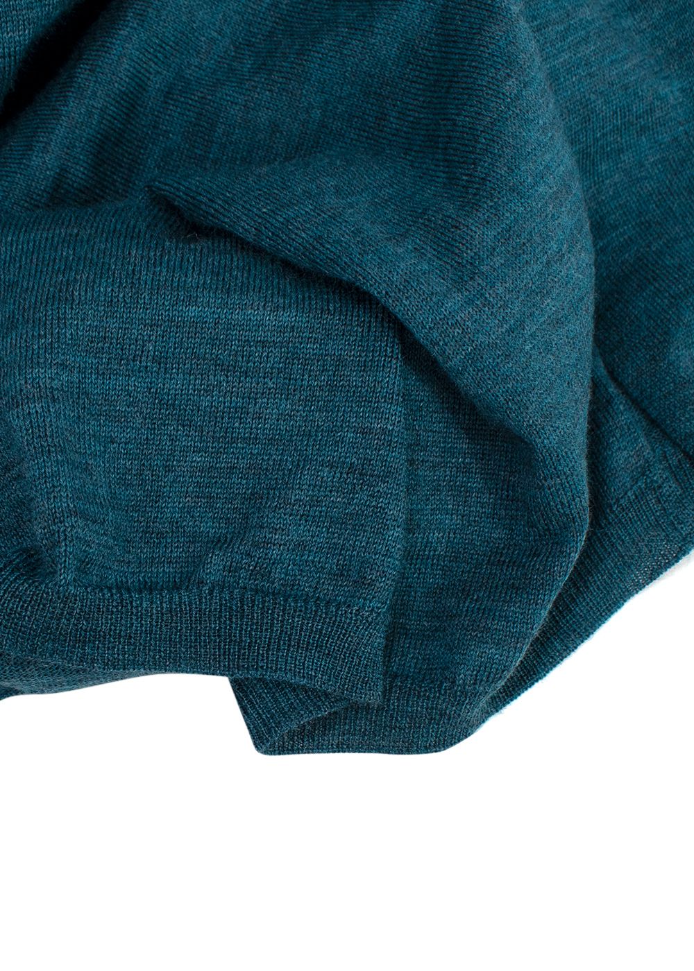 Martin Margiela Turquoise Wool Polo Top Size L teal