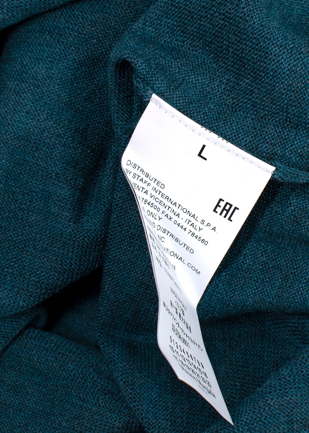 Martin Margiela Turquoise Wool Polo Top Size L teal