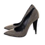 NEW Giuseppe Zanotti Black Studded Heels Size 395 leather