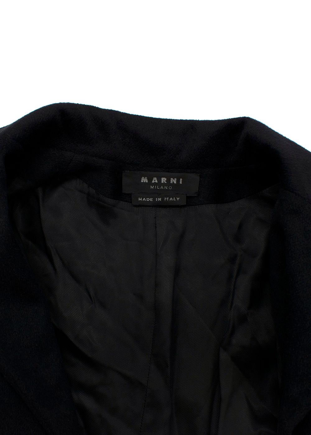 Preowned Marni Black Wool  Cashmere Boxy Blazer Coat Size S