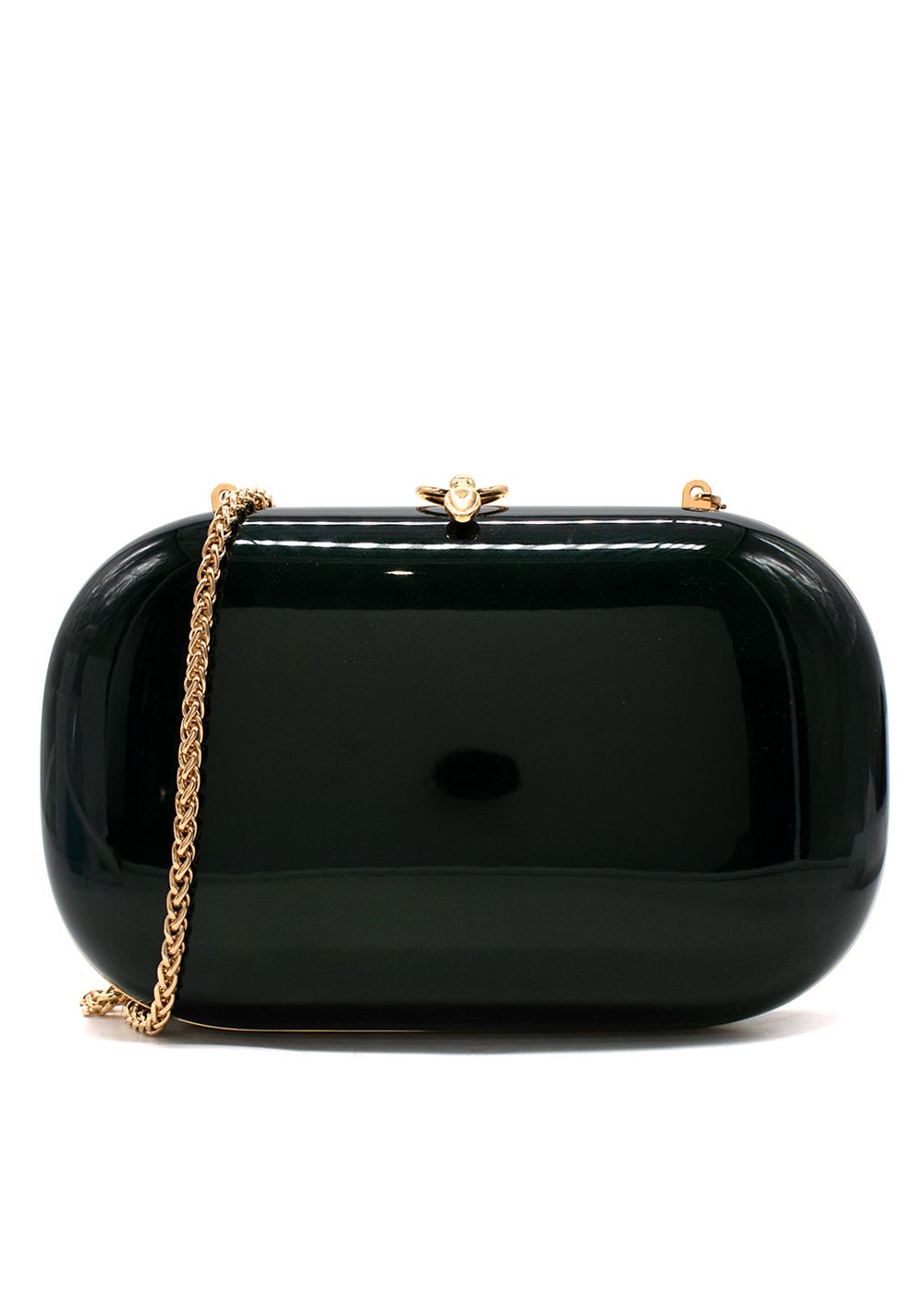 Jeffrey Levinson Oval Elina Plus Racing Green Clutch Bag aluminium