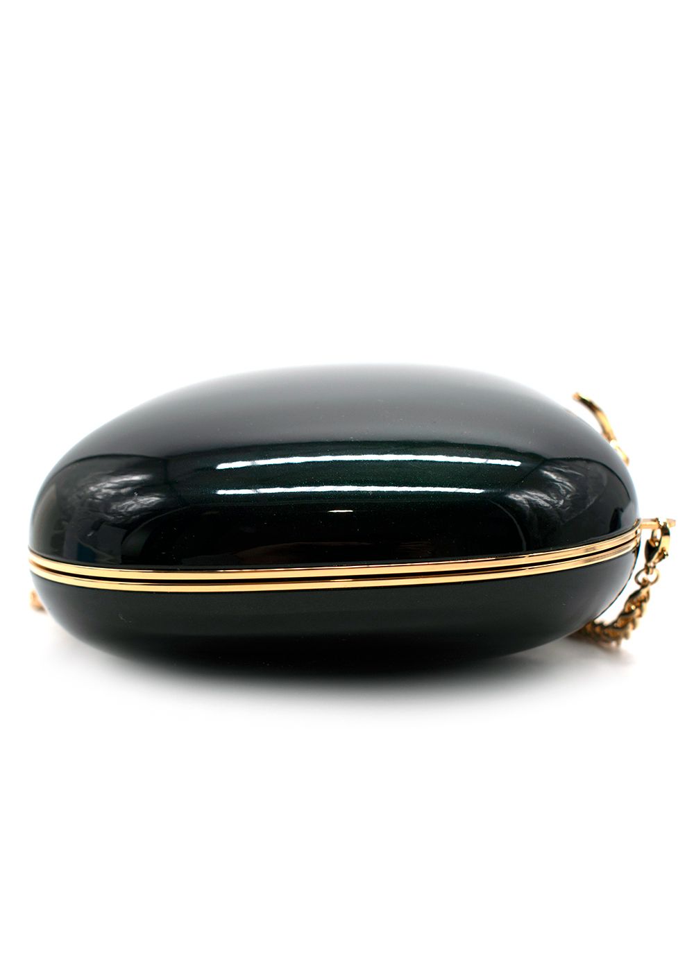 Jeffrey Levinson Oval Elina Plus Racing Green Clutch Bag aluminium