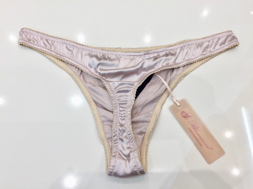 Blumarine Lilac Silk Thong Size S Purple polyester