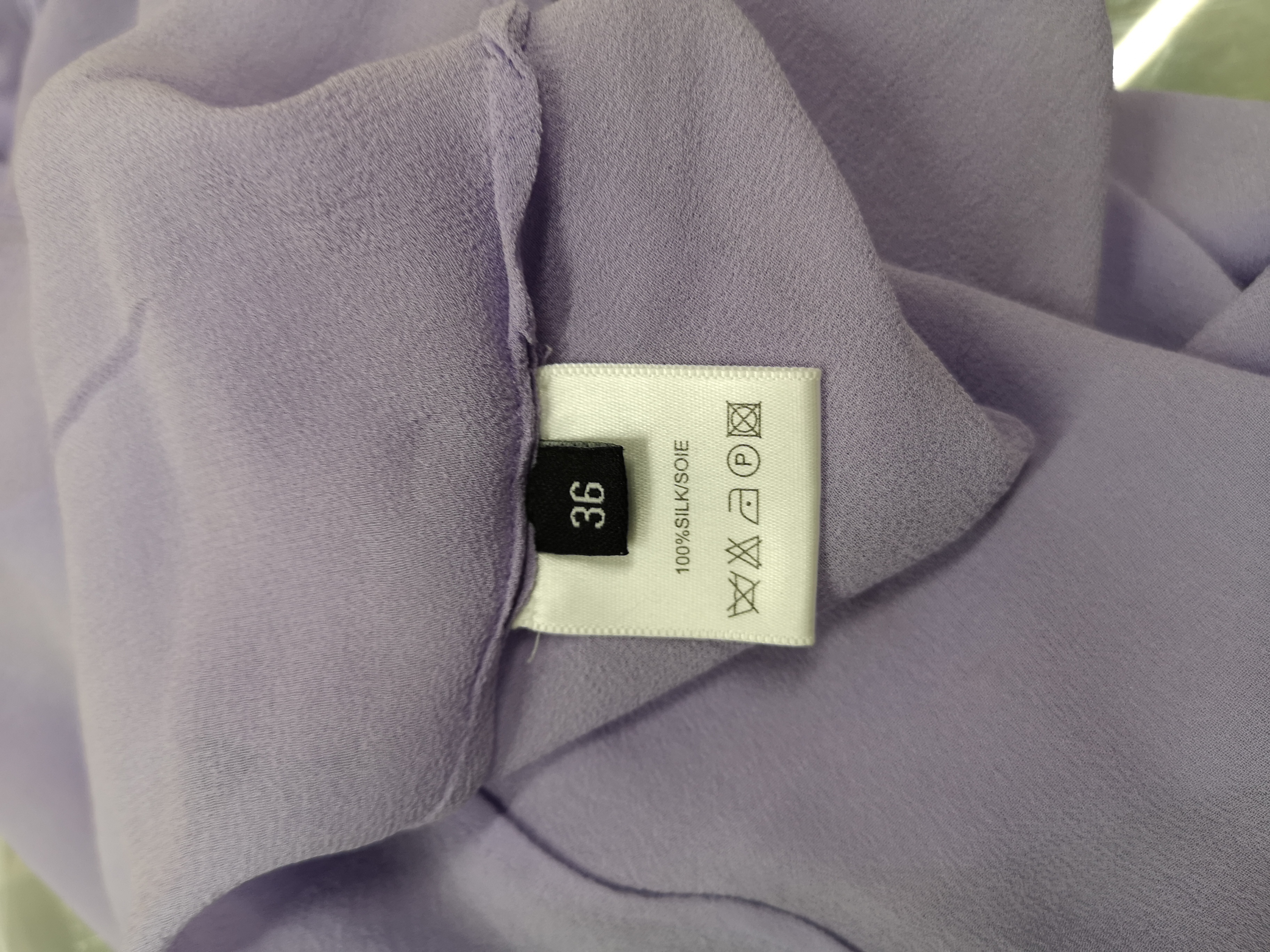 Preowned Joseph scoop-neck lilac dress Size M Purple silk