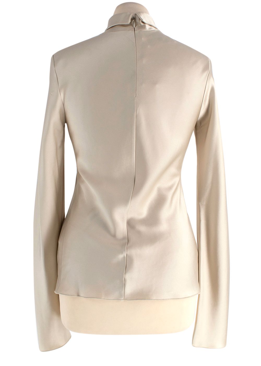 Nanushka Champagne Satin Eva Turtleneck Blouse Size XXS acetate/polyester