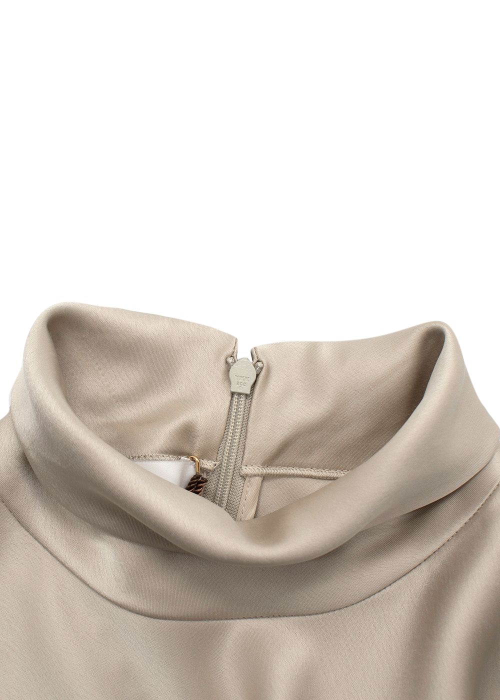 Nanushka Champagne Satin Eva Turtleneck Blouse Size XXS acetate/polyester