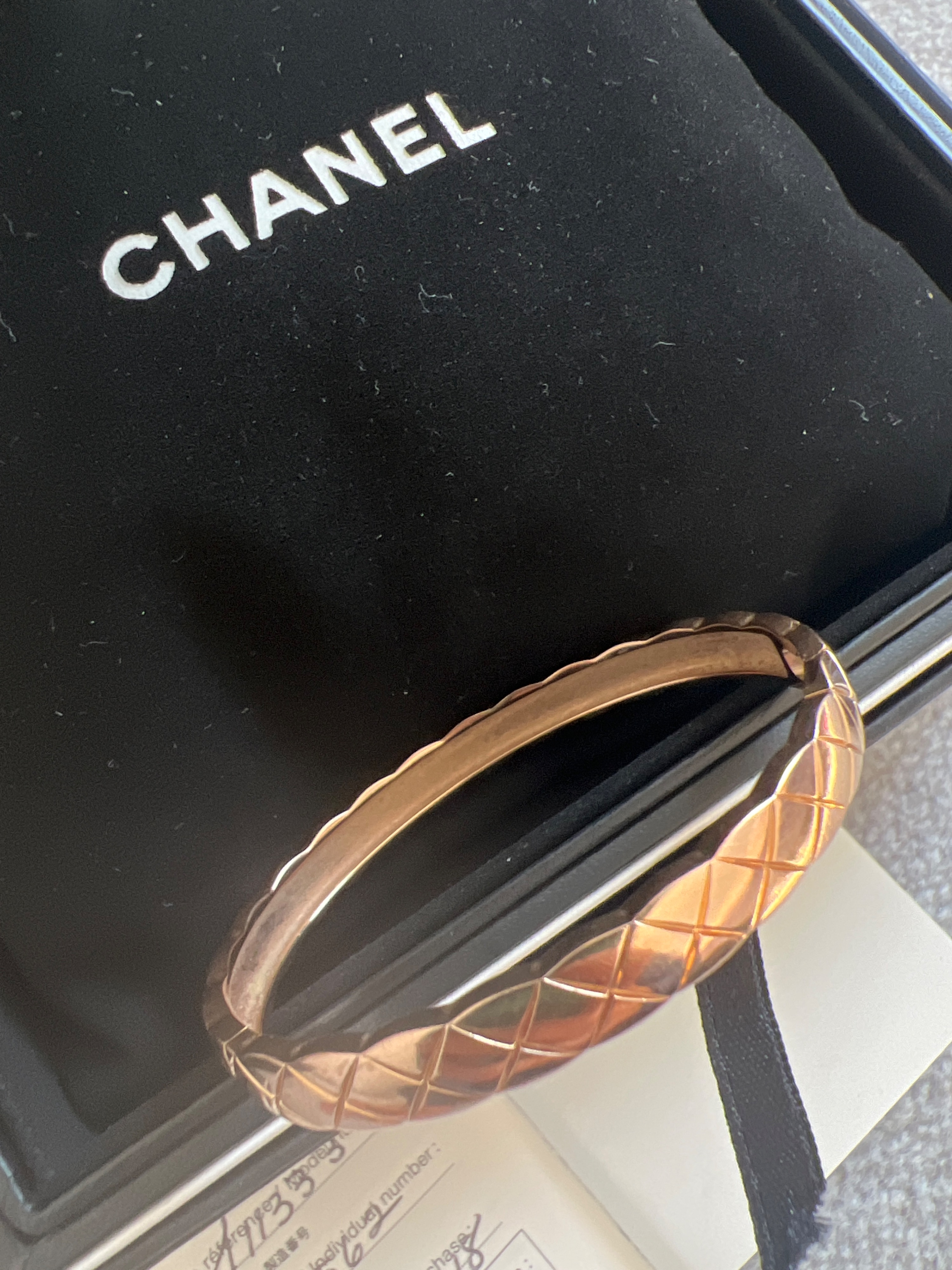 Preowned Chanel 18k Gold Coco Crush Bracelet pink gold