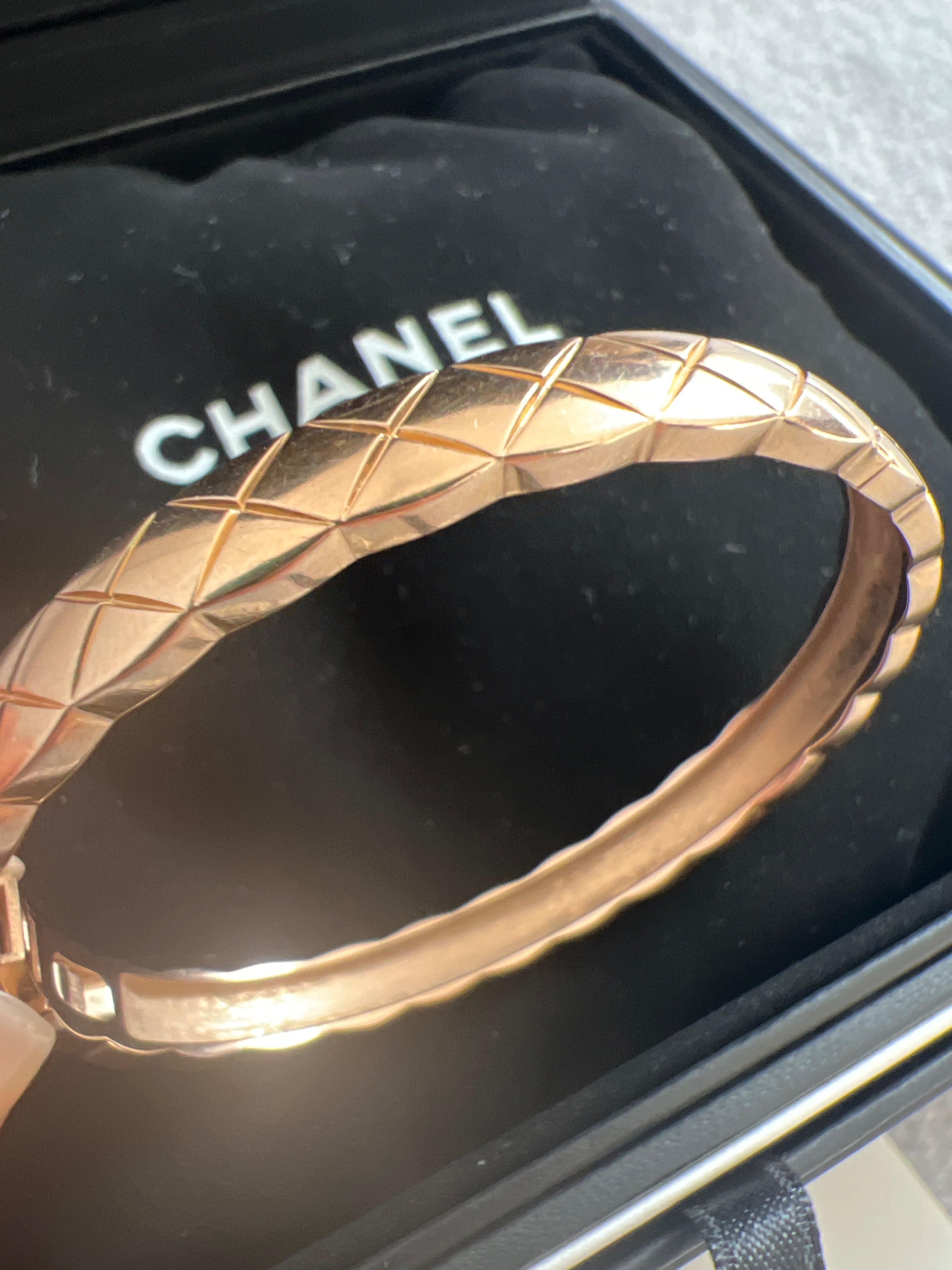 Preowned Chanel 18k Gold Coco Crush Bracelet pink gold