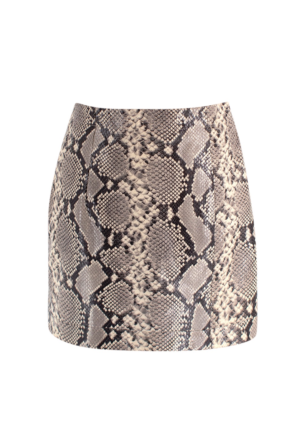 Preowned The Attico Snake Print Mini Skirt Size XS Black and White viscose