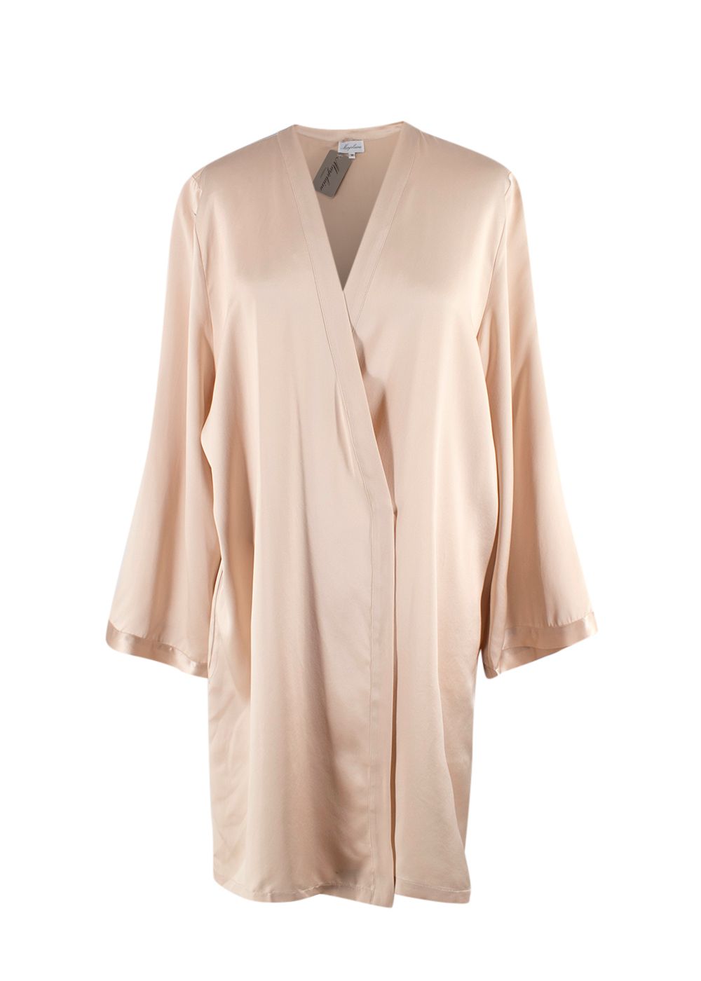 Marjolaine Champagne Silk Short Robe Size S Beige