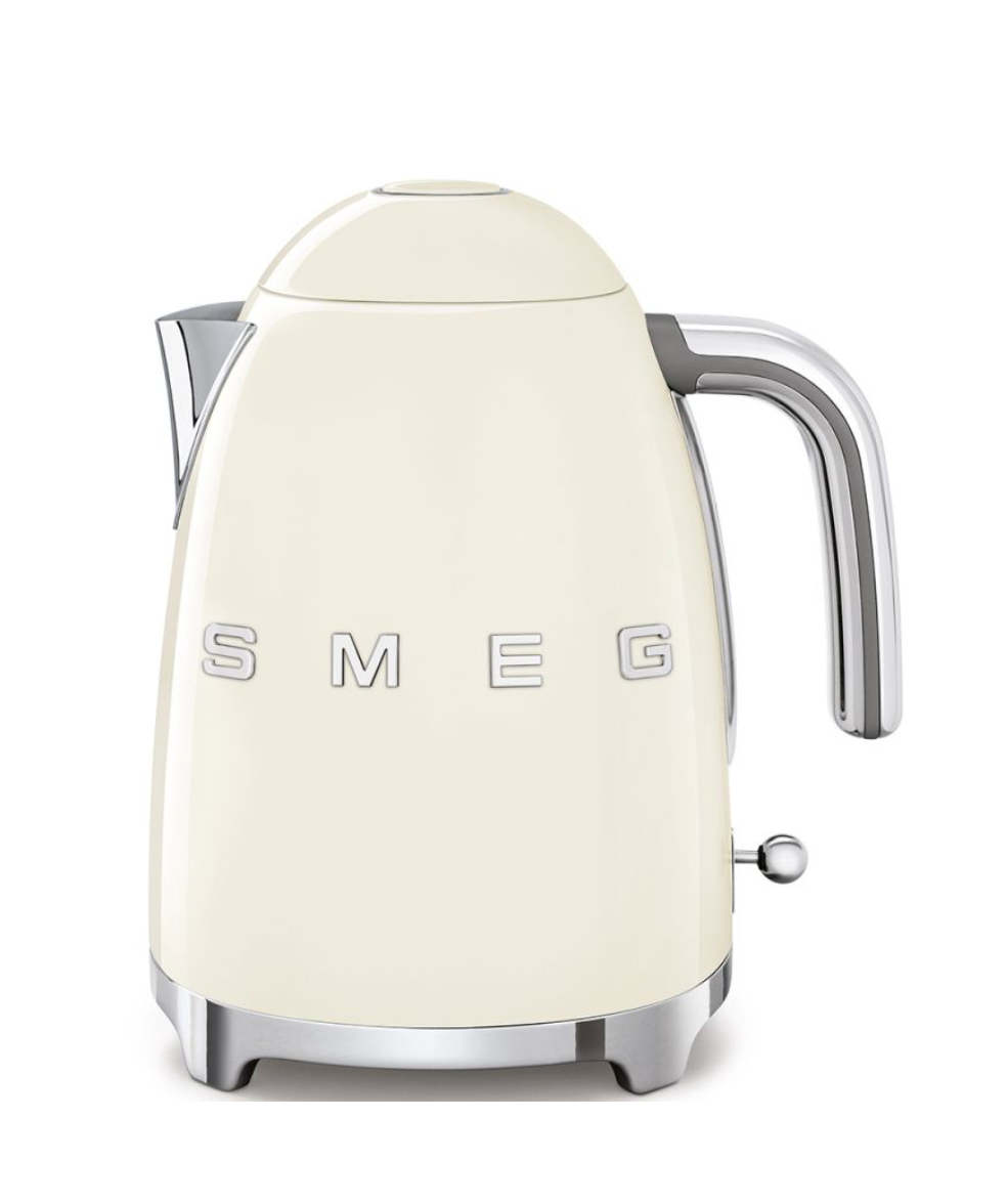 Men's Smeg Retro Cream Kettle, 1.7L stainless steel