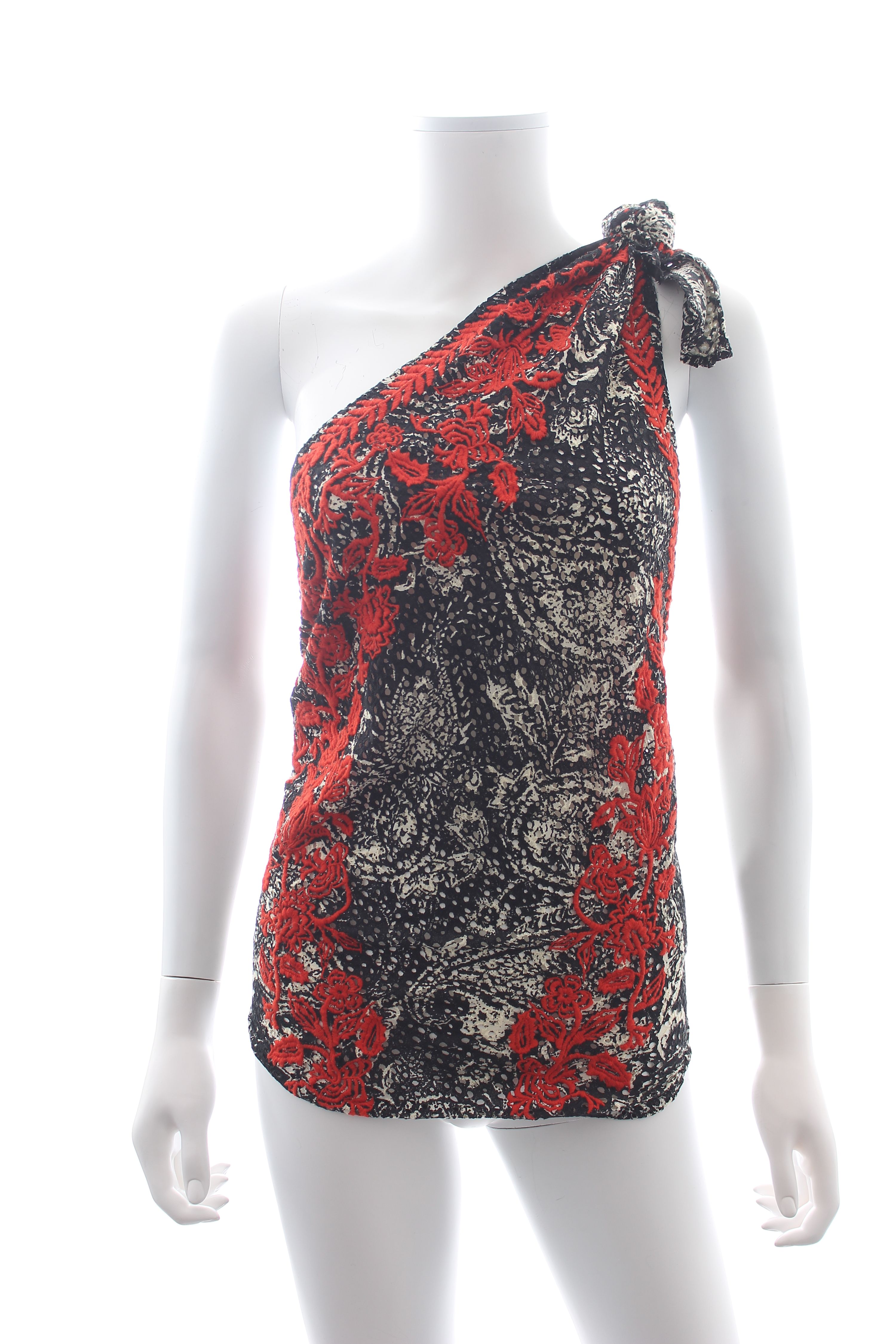 Isabel Marant Embroidered One Shoulder Blouse Size S