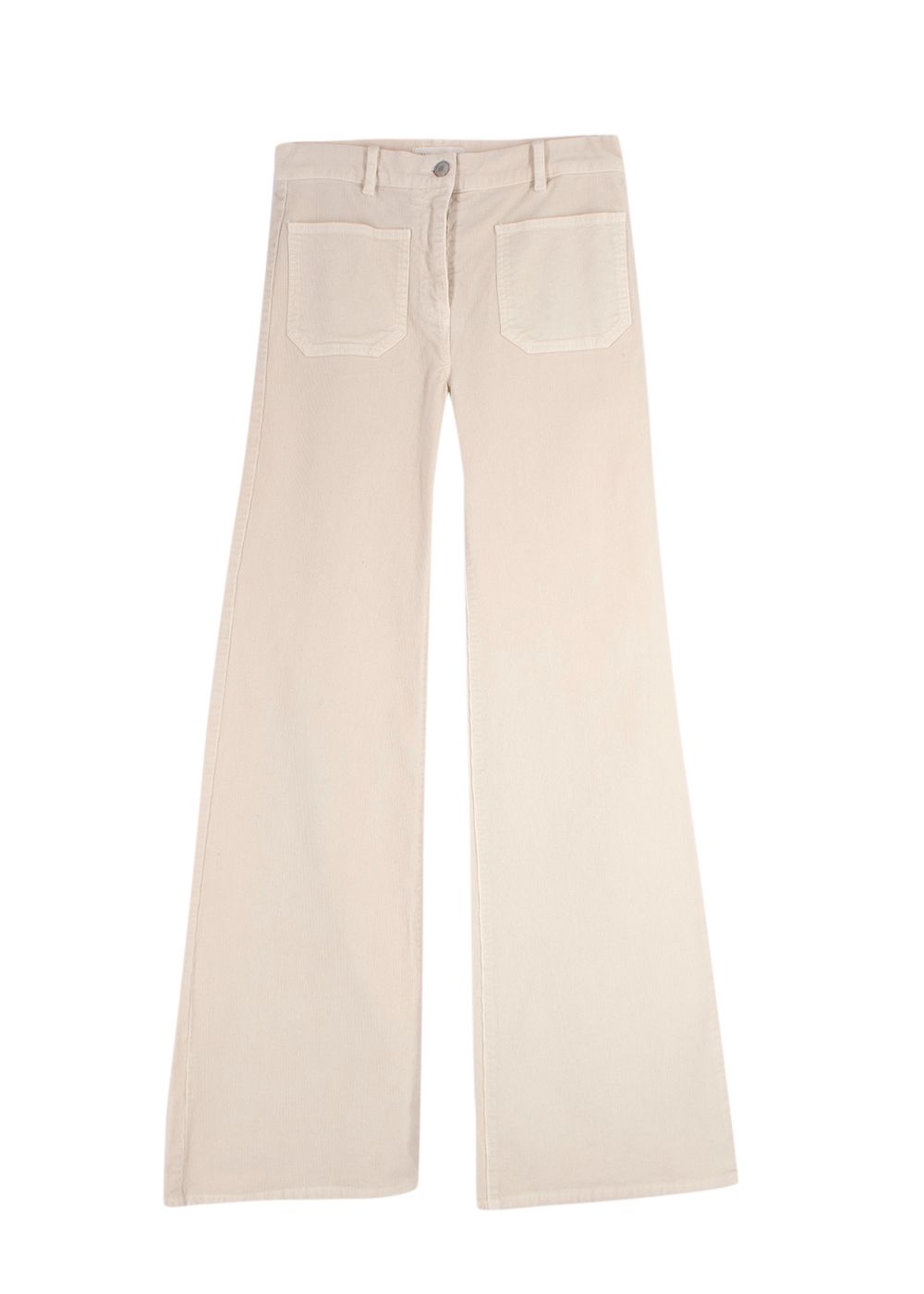 Preowned Nili Lotan Cream Florence Corduroy Trousers Size XS cotton