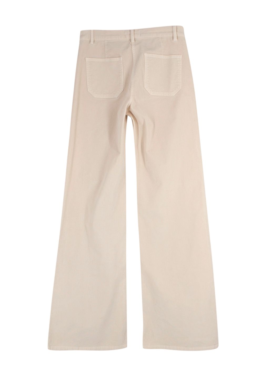 Preowned Nili Lotan Cream Florence Corduroy Trousers Size XS cotton