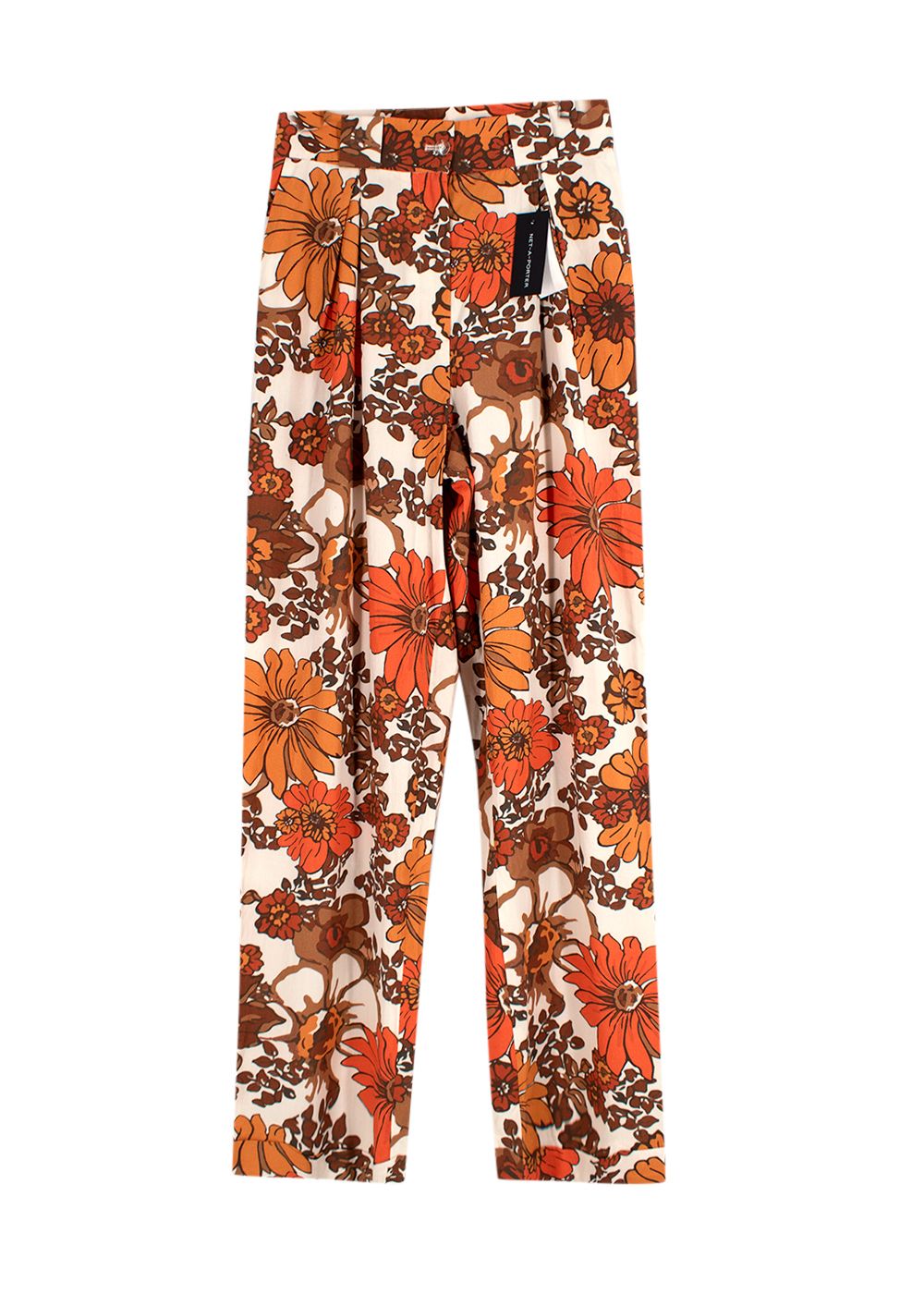 Dodo Bar Or Orange Lana Floral Trousers Size M cotton