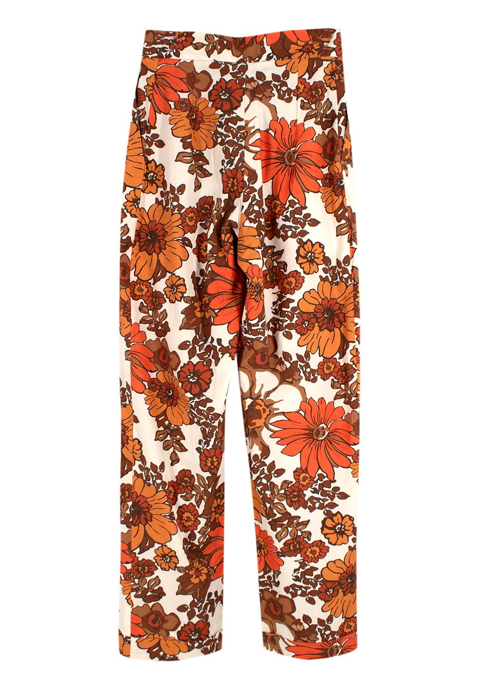 Dodo Bar Or Orange Lana Floral Trousers Size M cotton