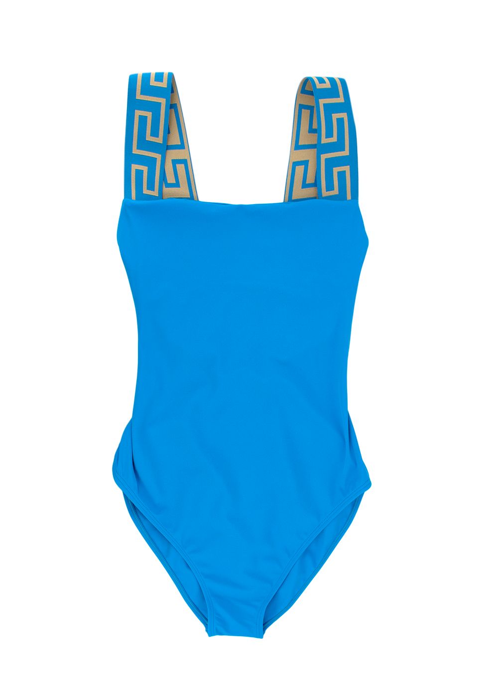 Versace Blue Greca Border One-Piece Swimsuit Size XS cotton-elasthane