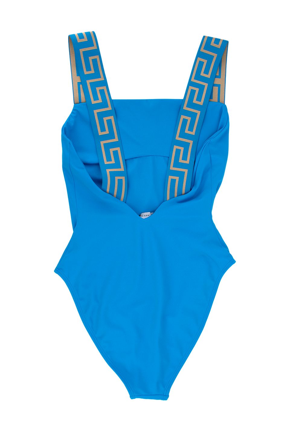 Versace Blue Greca Border One-Piece Swimsuit Size XS cotton-elasthane