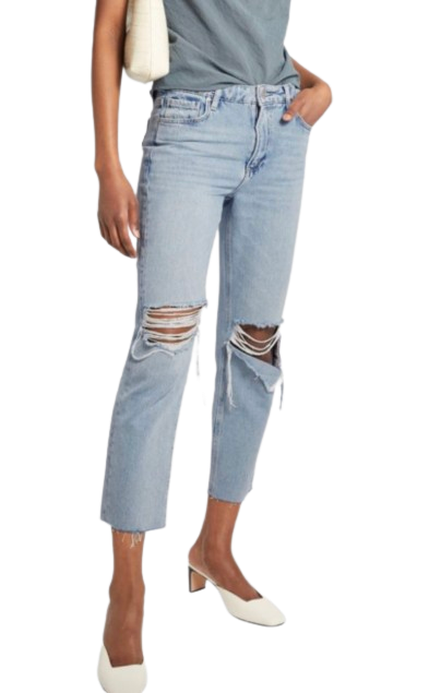 Paige Noella Straight Leg Ripped Jeans Size 24/61 Light blue denim-jeans