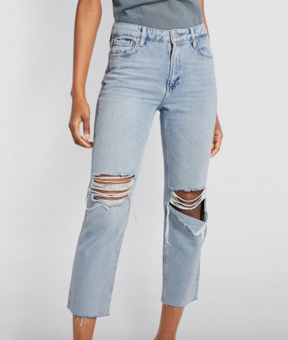 Paige Noella Straight Leg Ripped Jeans Size 24/61 Light blue denim-jeans