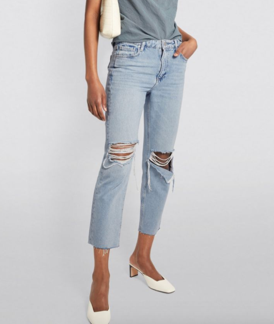 Paige Noella Straight Leg Ripped Jeans Size 24/61 Light blue denim-jeans