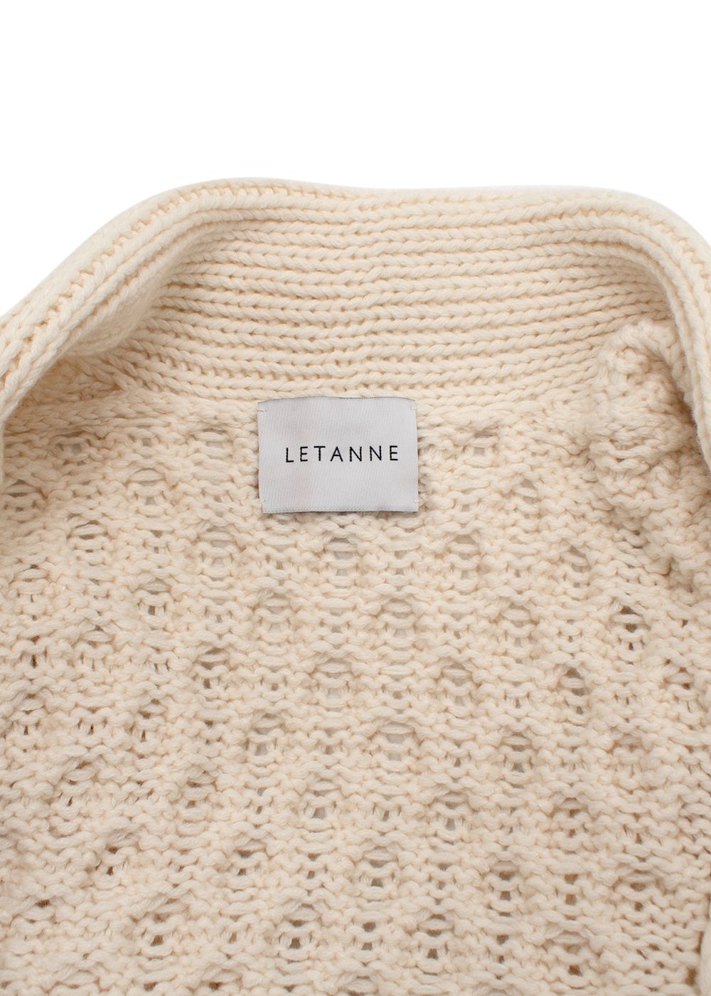 Letanne Cream and Khaki Cashmere Aurora Knitted Cardigan Cream Khaki