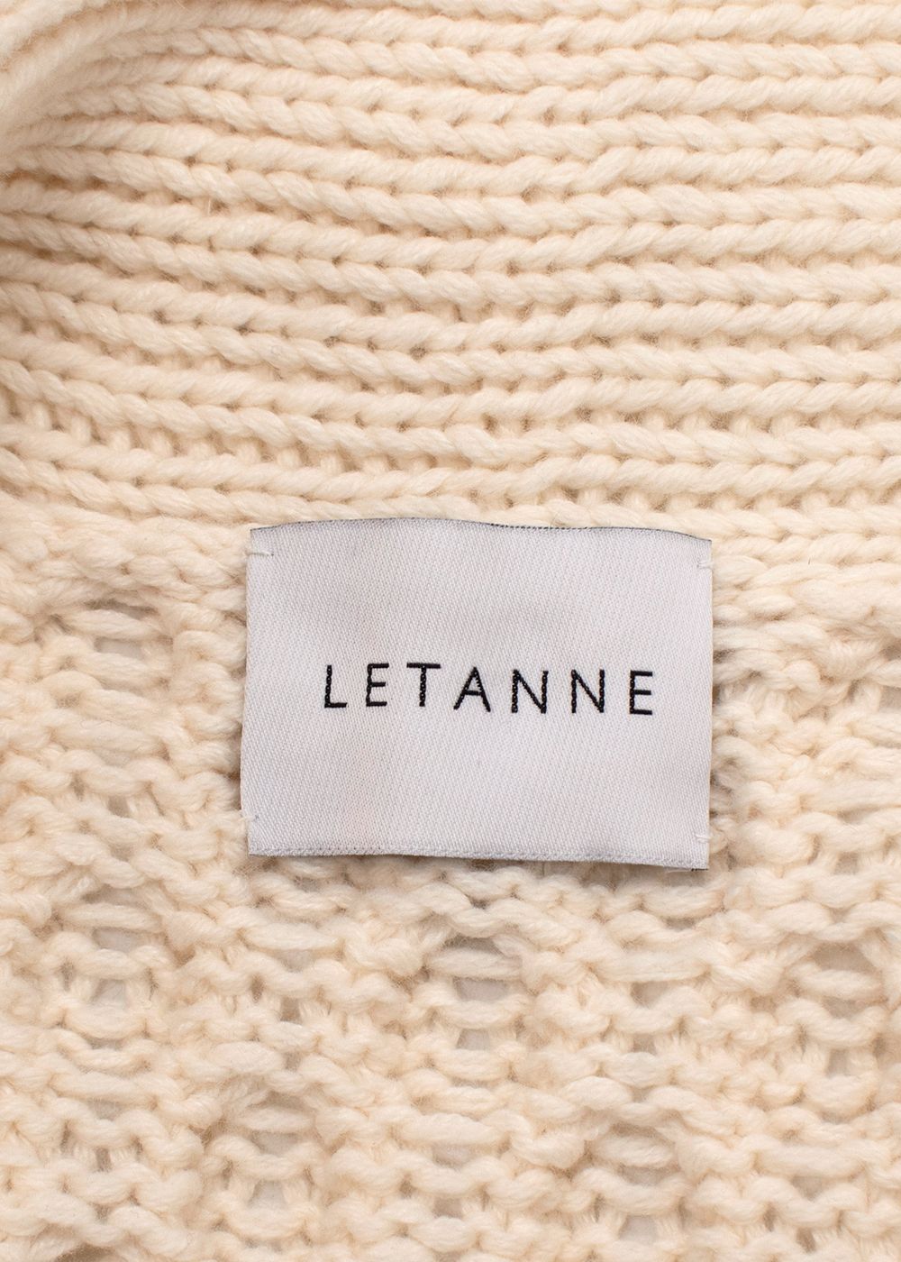 Letanne Cream and Khaki Cashmere Aurora Knitted Cardigan Cream Khaki