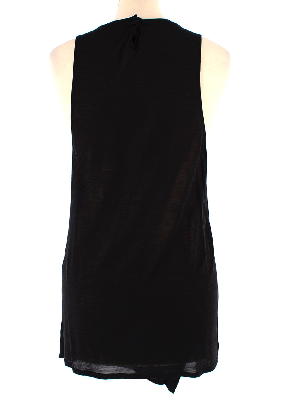 Balenciaga Black Draped Longline Tank Top Size L viscose