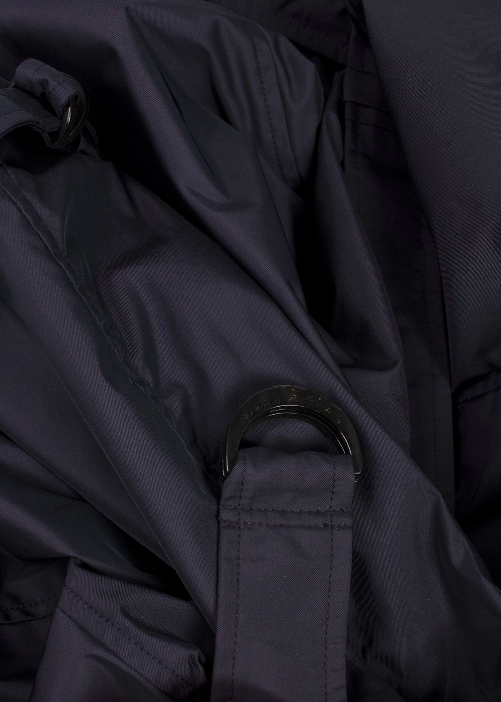 Armani Collezioni Dark Purple Water Resistant Trench Coat Size XS polyester